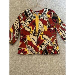 Vintage Birch Hill Multicolored Geometric Patterned Blazer Jacket Size Large